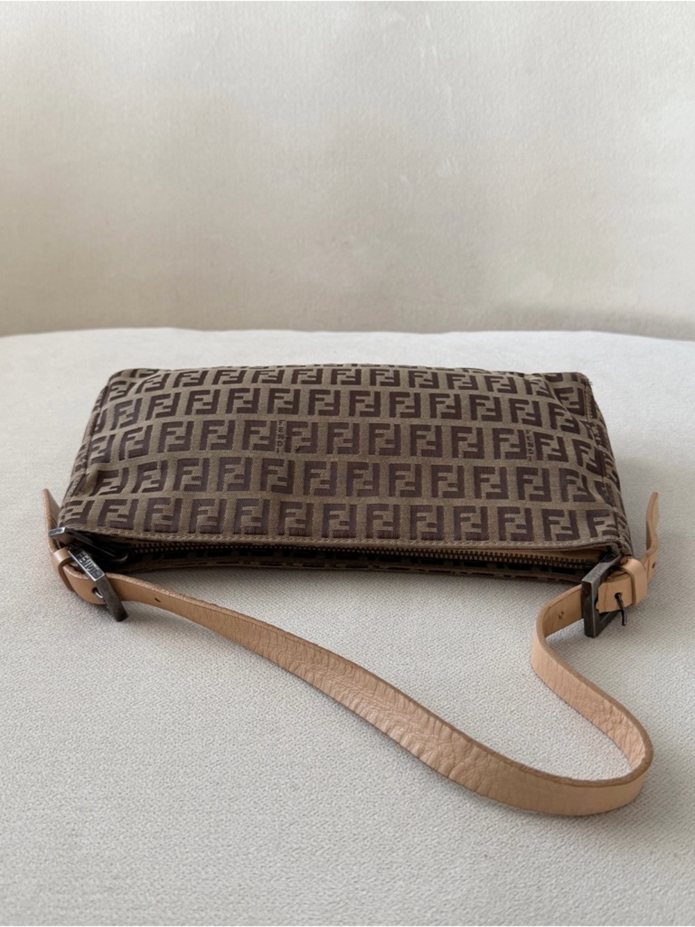 Fendi Tan Zuchinno Canvas Pochette - Picture 6 of 8